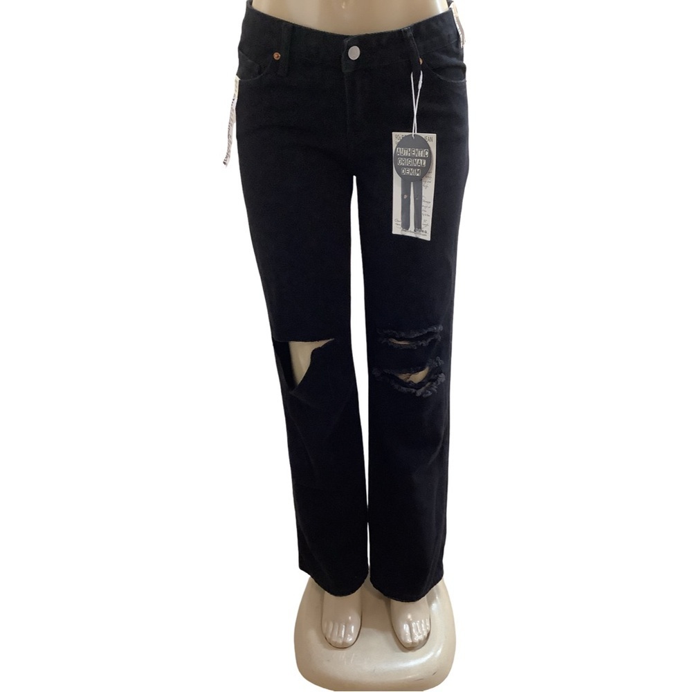 S.O.N.G. Size 9 Black 90’s Boyfriend Low Rise Ripped Jeans. New With Tags